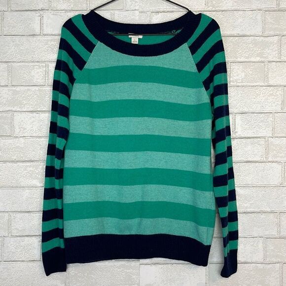 Eddie Bauer Sweaters - Fossil Striped Wool Cashmere Blend Sweater L